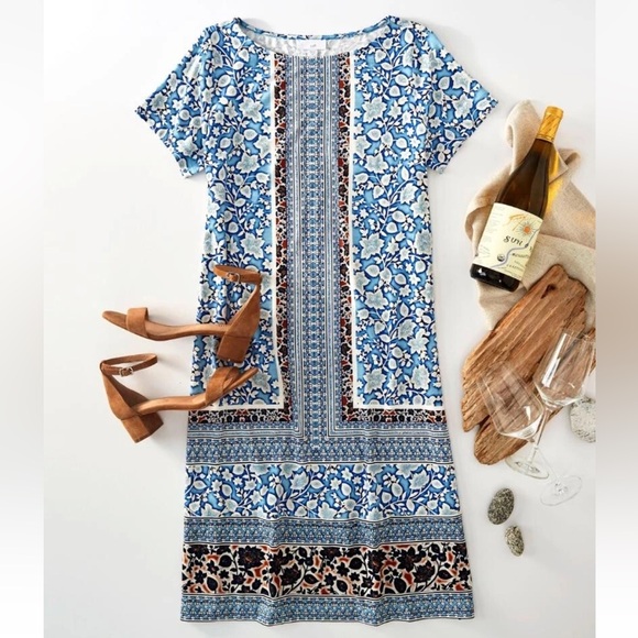 NWT J. Jill Mixed-Print A-Line Knit Dress XL - Picture 5 of 13